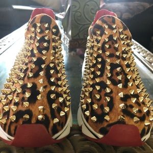 Leopard spiked sneakers